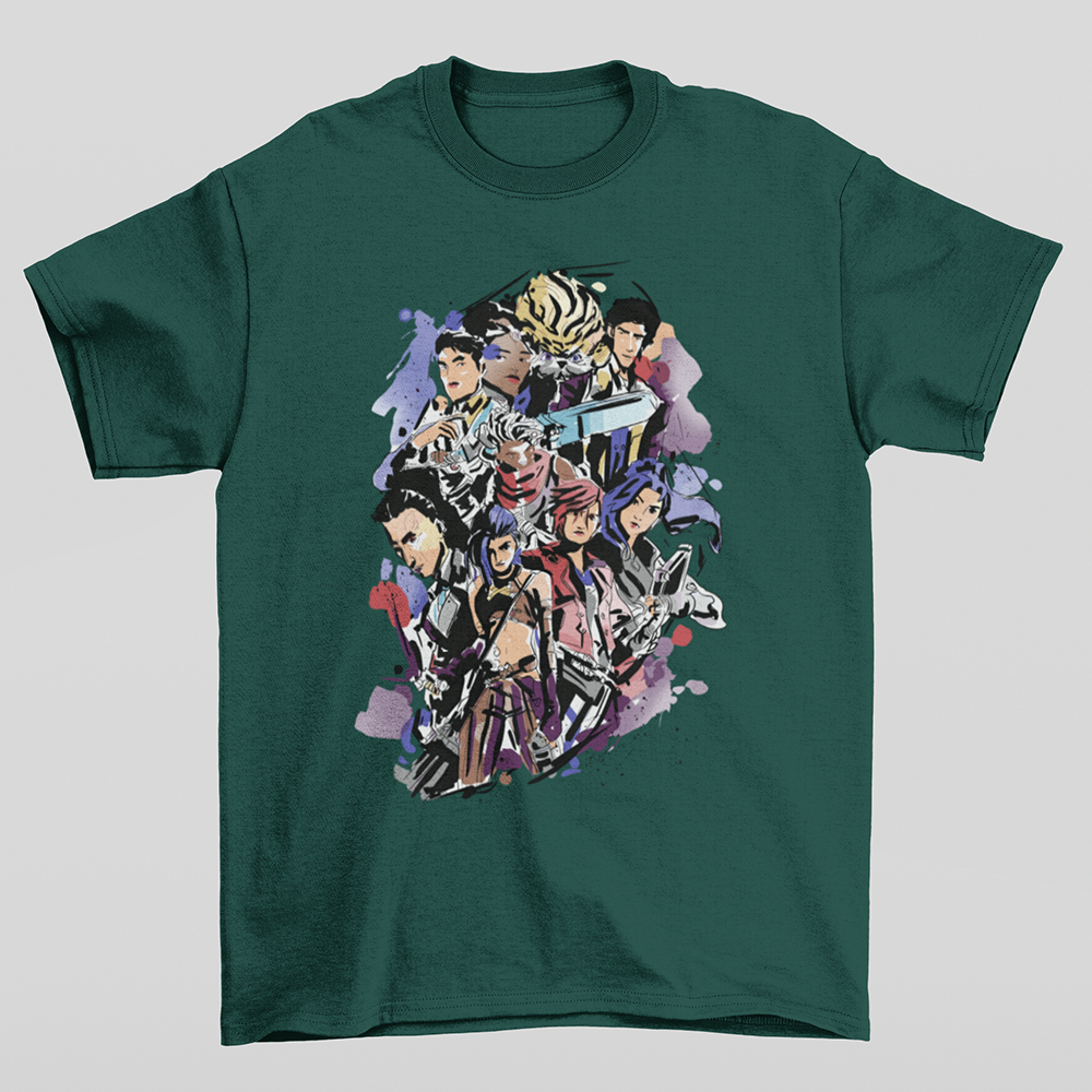 CAMISETA BASICA UNISEX Arcane Aquarela-verde