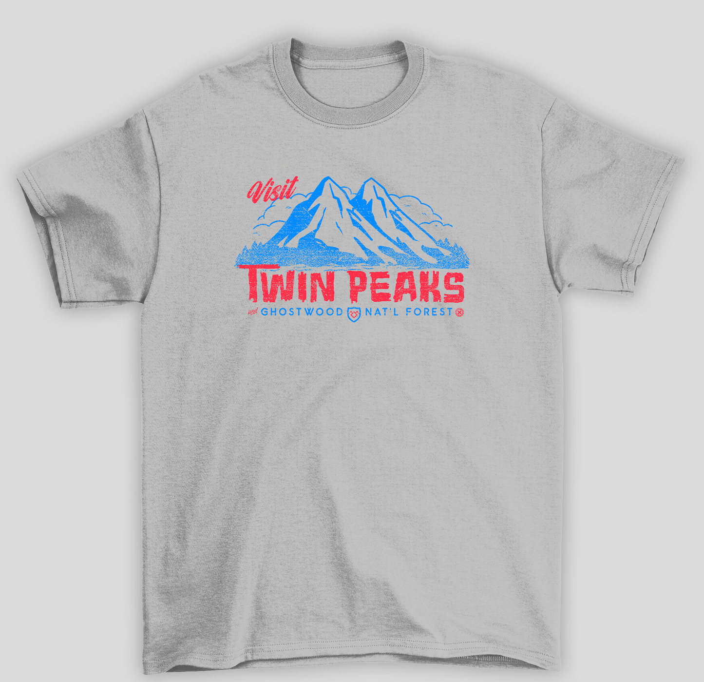 Camiseta Básica Unissex Visit Twin Peaks - cinza