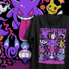 Camiseta Básica Unissex Halloween Pokemon