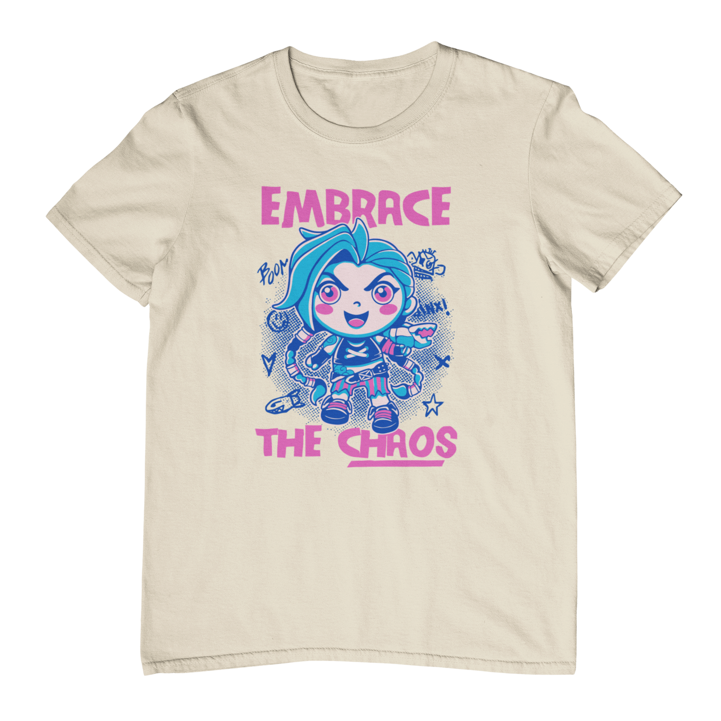 CAMISETA BASICA UNISEX Embrace The Chaos jinx-pérola