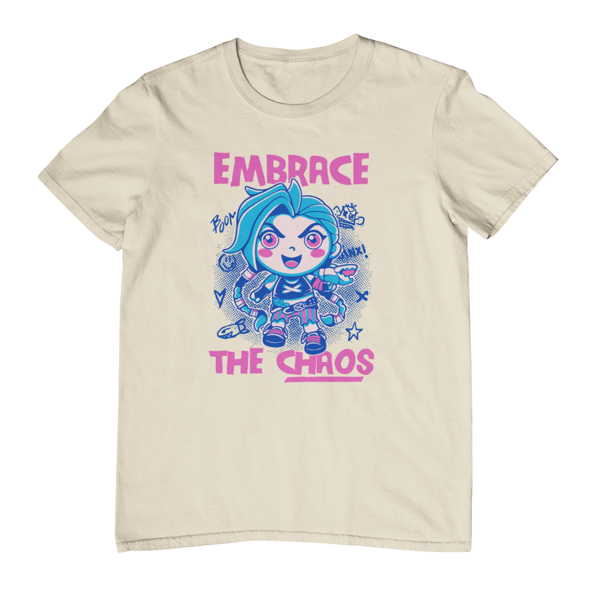 CAMISETA BASICA UNISEX Embrace The Chaos jinx-pérola