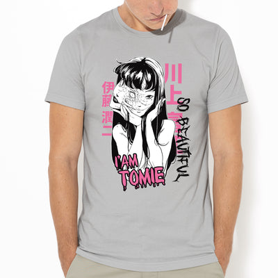 Camiseta Junji Ito Tomie Beautiful-cinza