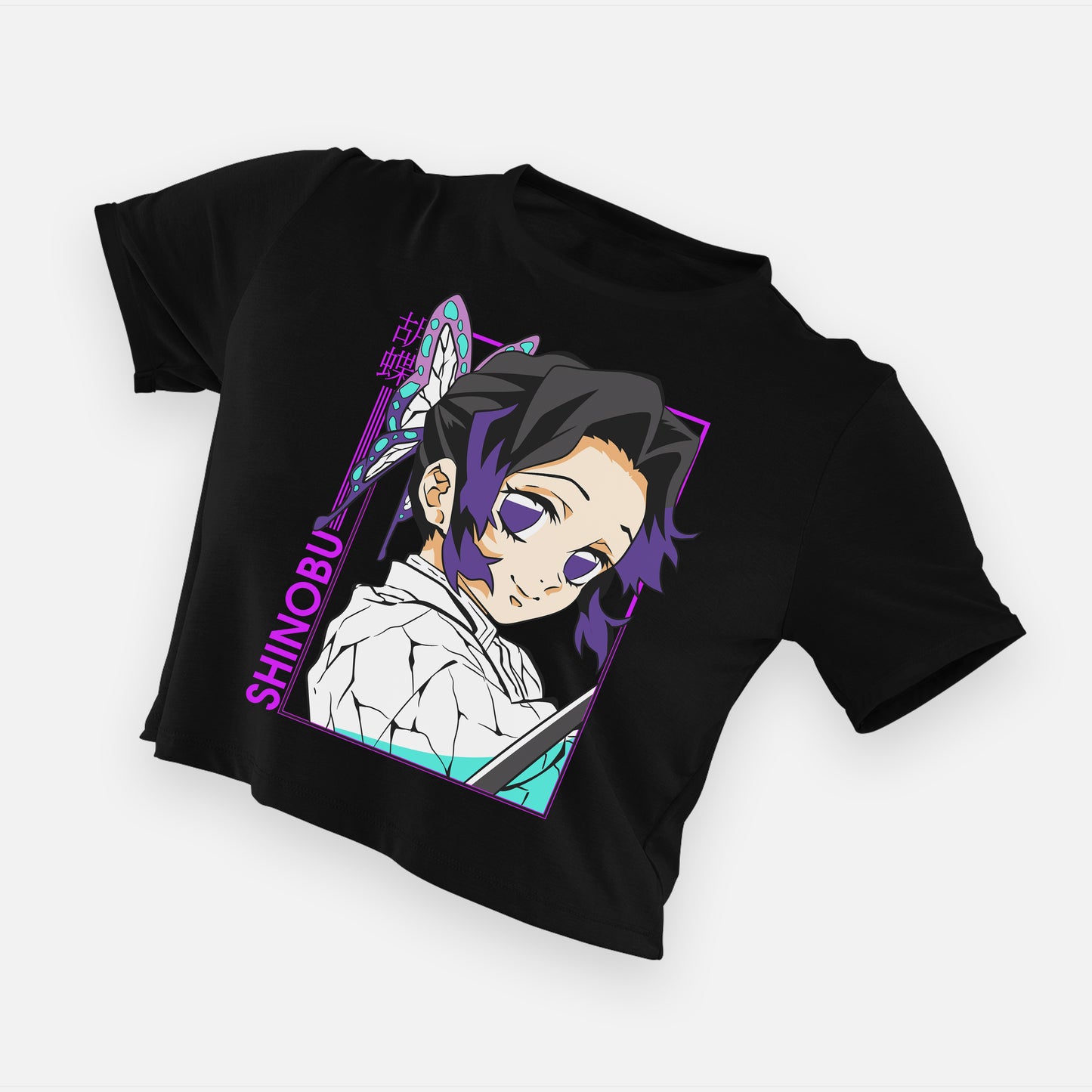 Cropped Camiseta Shinobu Demon Slayer Kimetsu No Yaiba