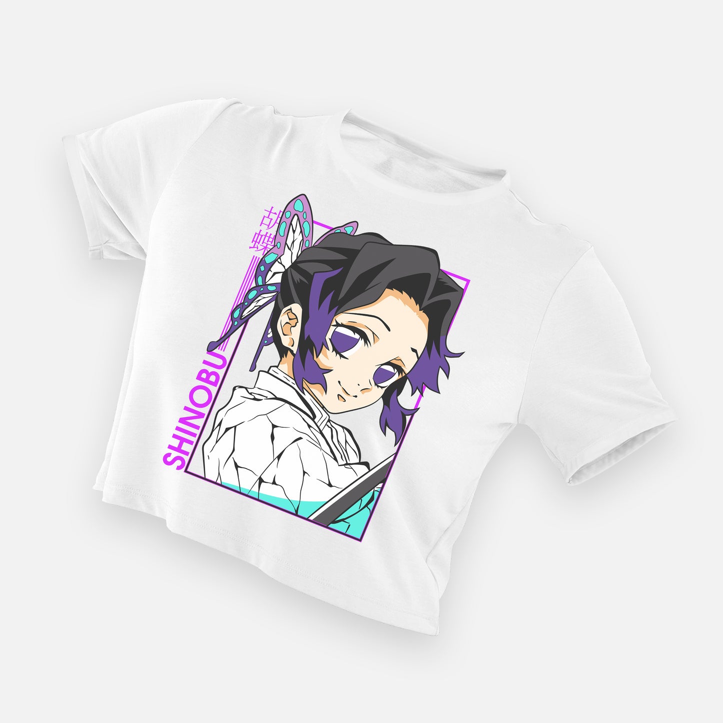 Cropped Camiseta Shinobu Demon Slayer Kimetsu No Yaiba