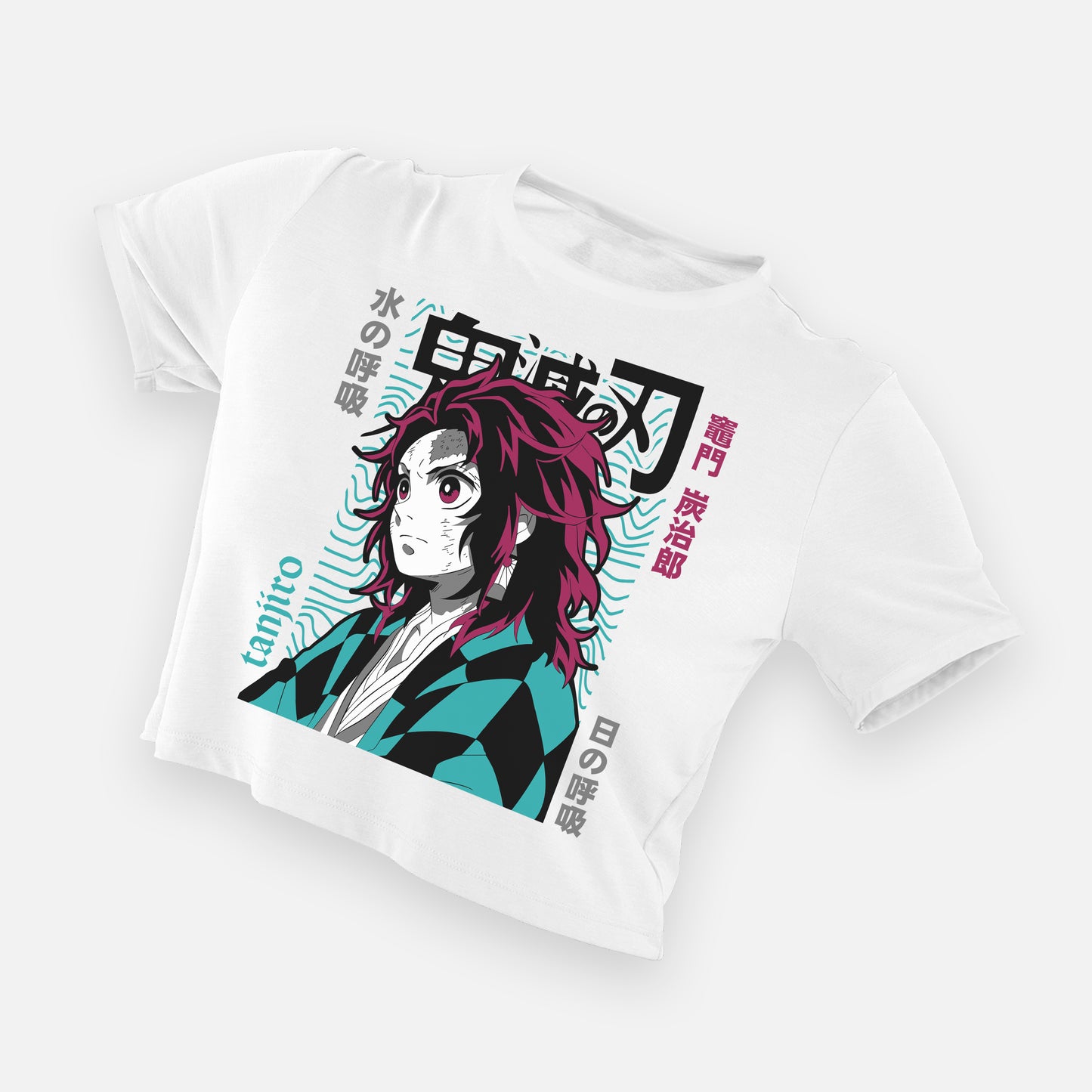 Cropped Camiseta Demon Slayer Tanjiro