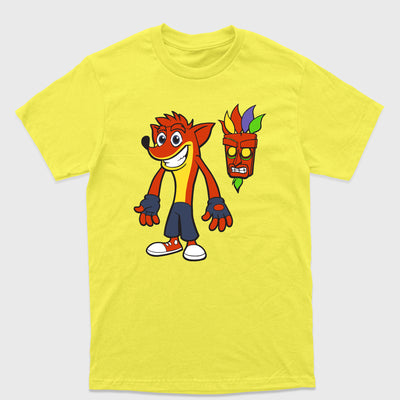 Camiseta Básica Crash Bandicoot e Aku Aku