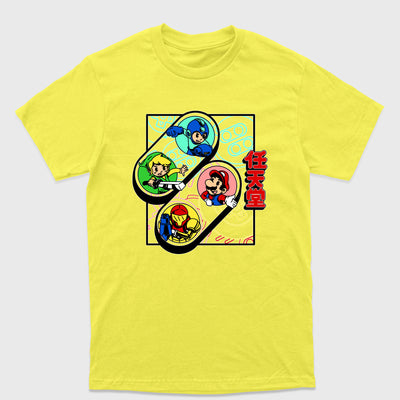 Camiseta Básica Controles Snes Personagens