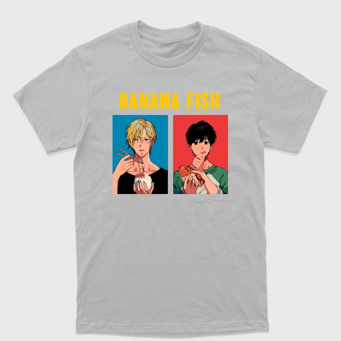 Camiseta Básica Ash e Eiji Comendo Banana Fish