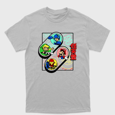 Camiseta Básica Controles Snes Personagens