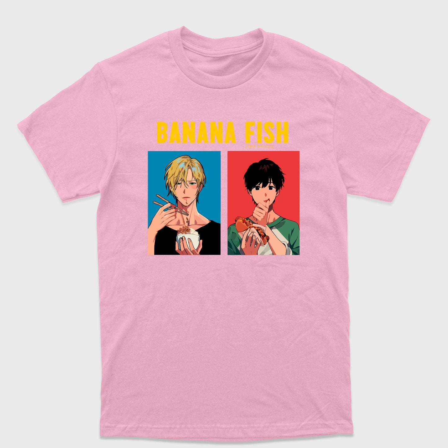 Camiseta Básica Ash e Eiji Comendo Banana Fish